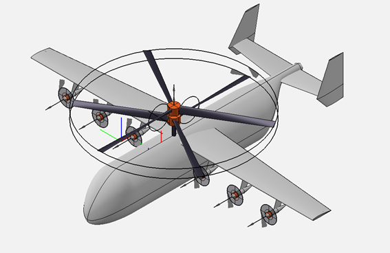 Design of a gyrodyne with dual coaxial rotor powered by a hydrogen fuel cell