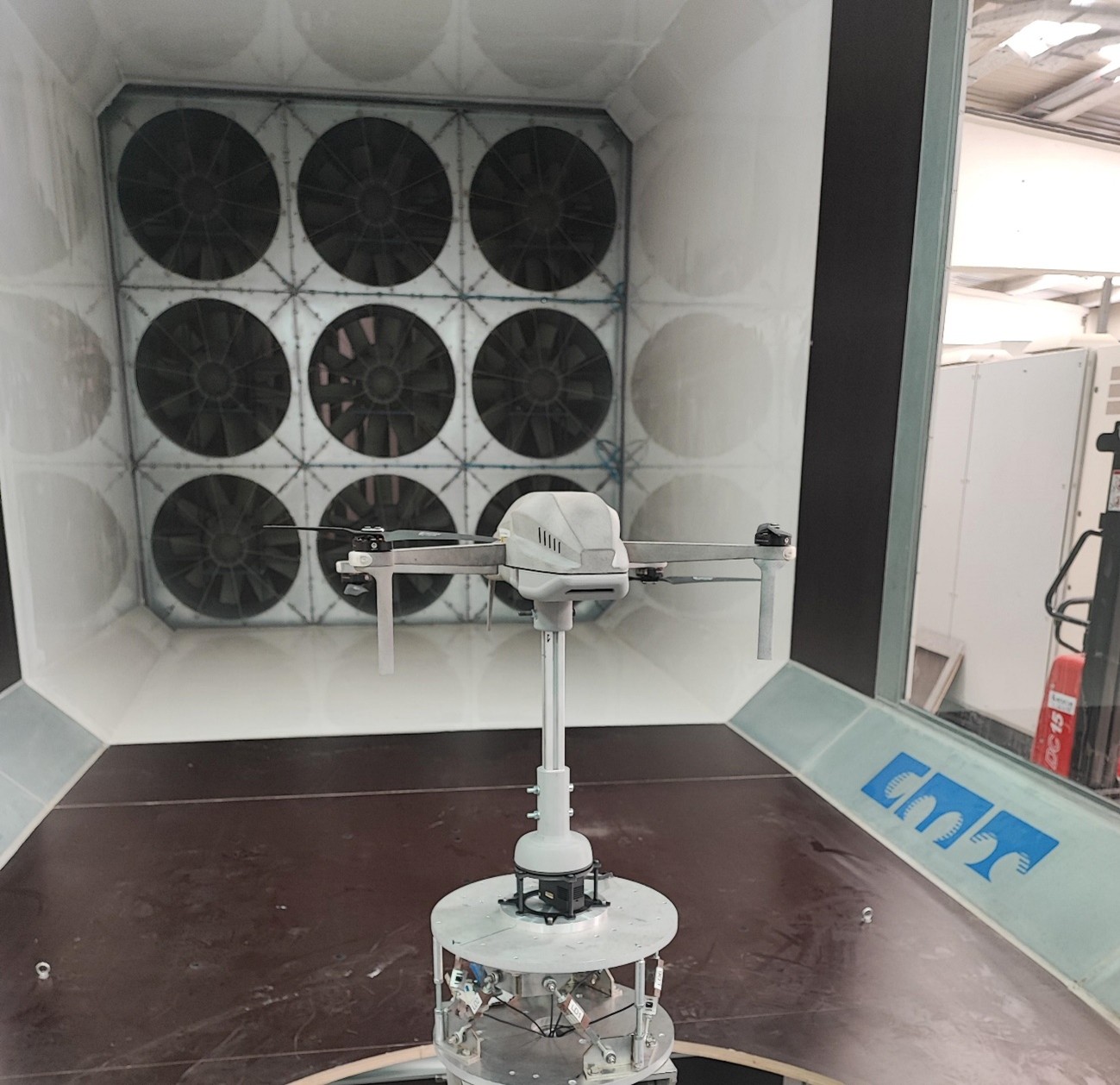 Quadcopter testing in a wind tunnel